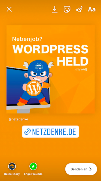 Link-Sticker-einegfuegte-URL